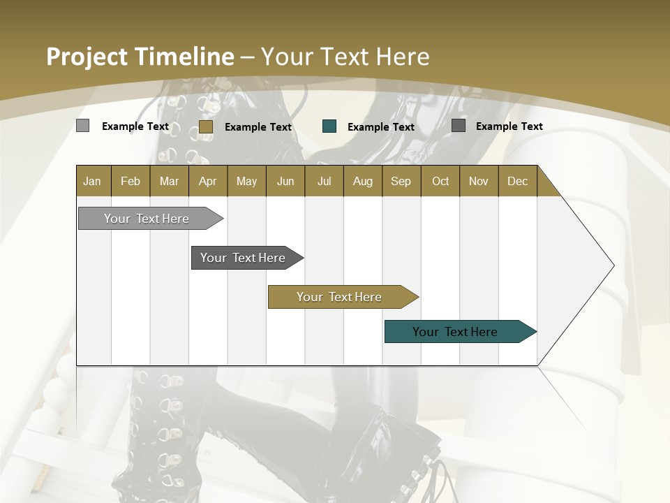 A Woman In A Black Cat Suit Is Posing On A Pole PowerPoint Template