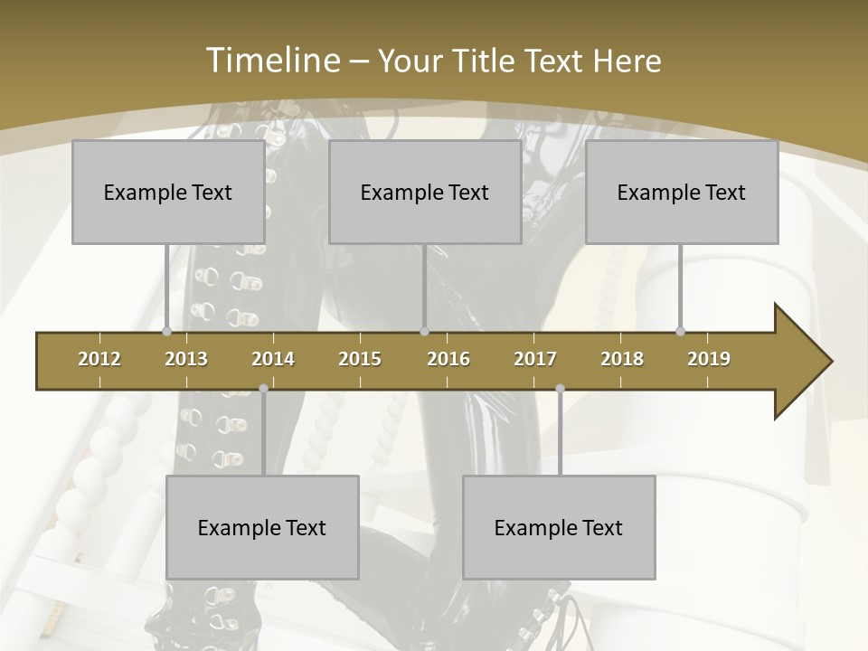 A Woman In A Black Cat Suit Is Posing On A Pole PowerPoint Template