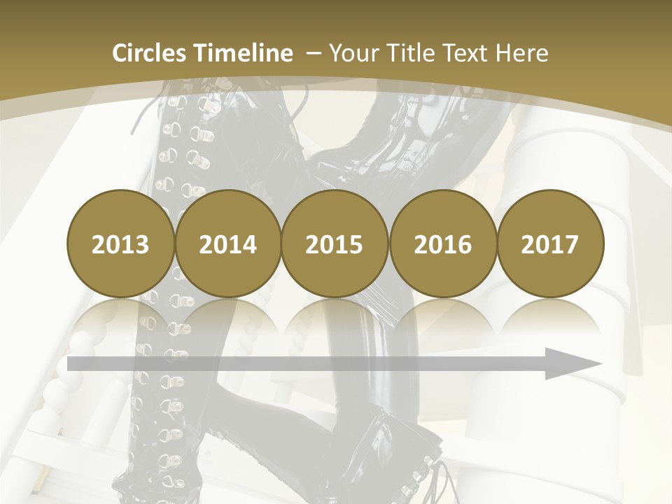 A Woman In A Black Cat Suit Is Posing On A Pole PowerPoint Template