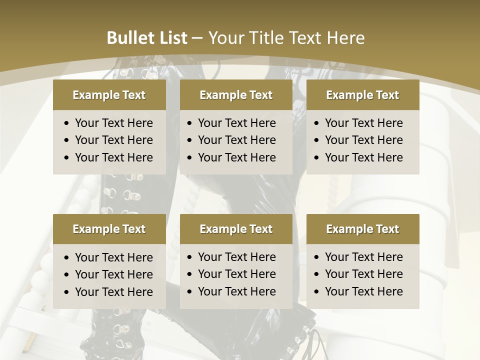 A Woman In A Black Cat Suit Is Posing On A Pole PowerPoint Template