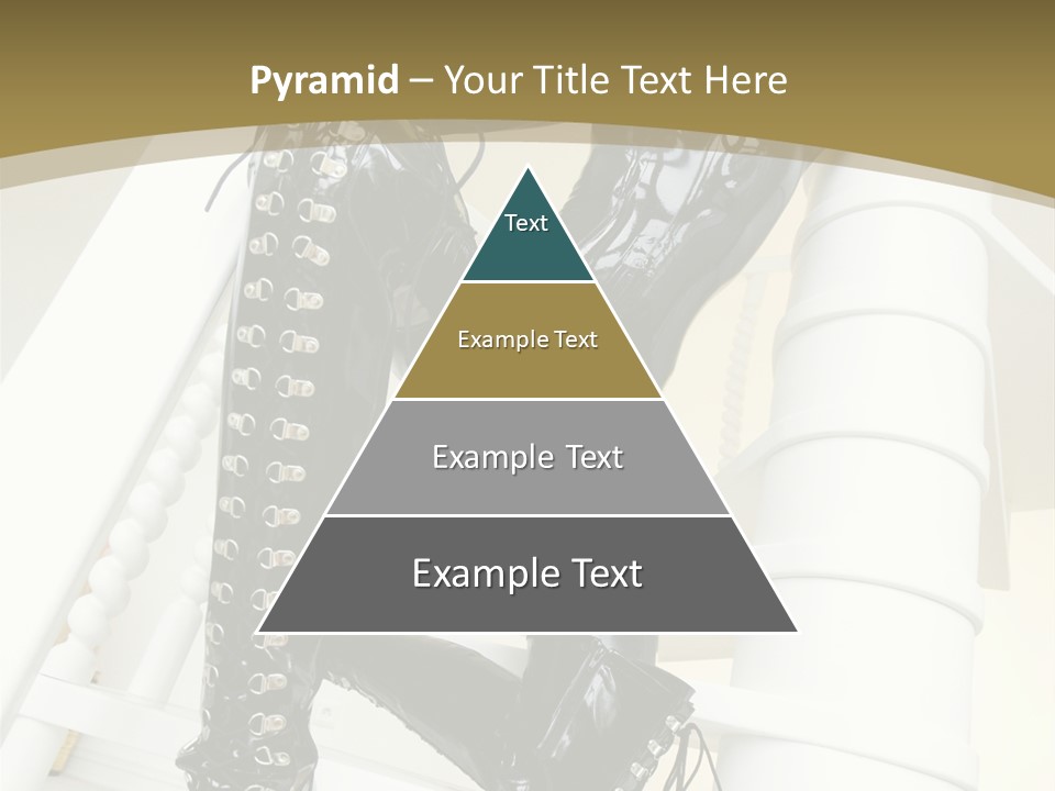 A Woman In A Black Cat Suit Is Posing On A Pole PowerPoint Template