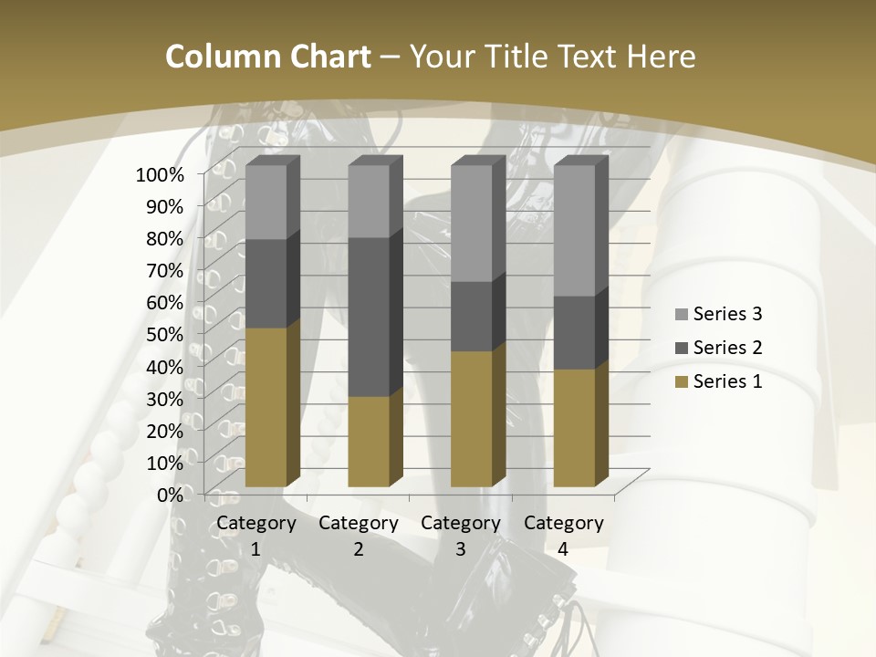 A Woman In A Black Cat Suit Is Posing On A Pole PowerPoint Template