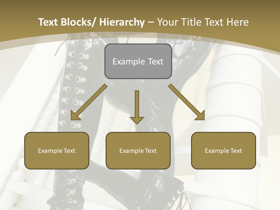 A Woman In A Black Cat Suit Is Posing On A Pole PowerPoint Template