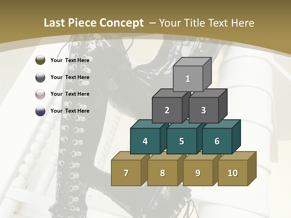 A Woman In A Black Cat Suit Is Posing On A Pole PowerPoint Template