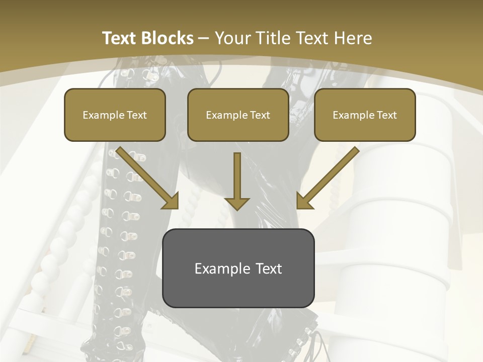 A Woman In A Black Cat Suit Is Posing On A Pole PowerPoint Template