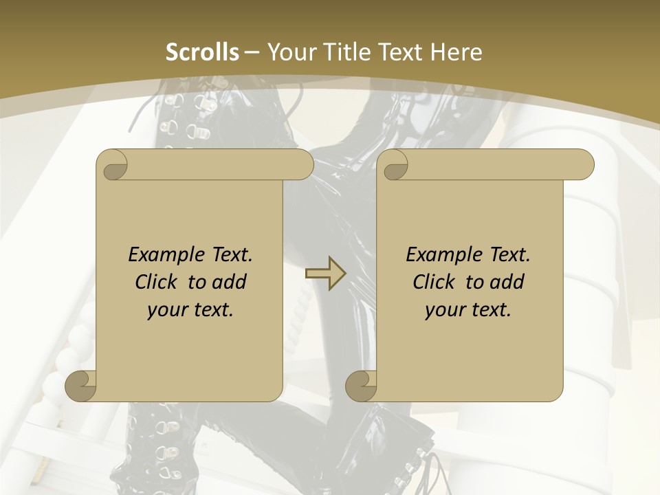 A Woman In A Black Cat Suit Is Posing On A Pole PowerPoint Template