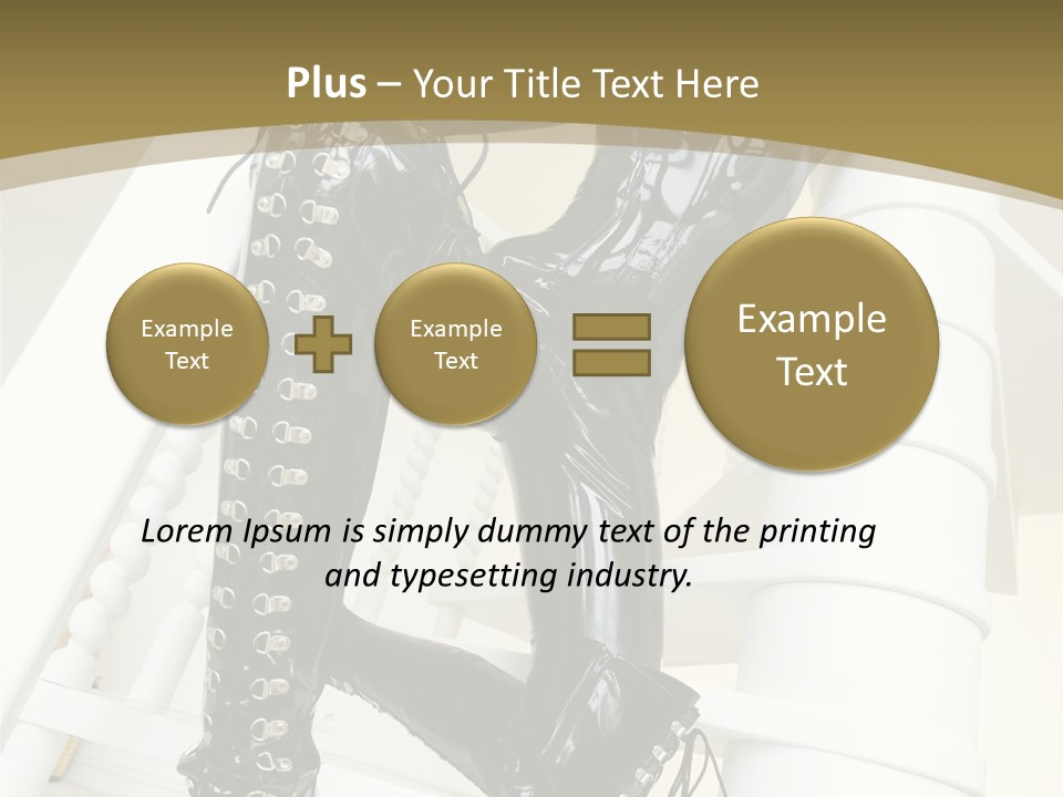 A Woman In A Black Cat Suit Is Posing On A Pole PowerPoint Template