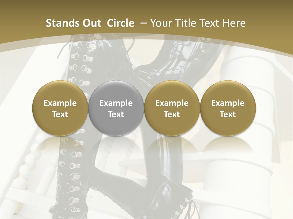 A Woman In A Black Cat Suit Is Posing On A Pole PowerPoint Template