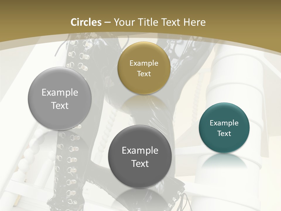 A Woman In A Black Cat Suit Is Posing On A Pole PowerPoint Template