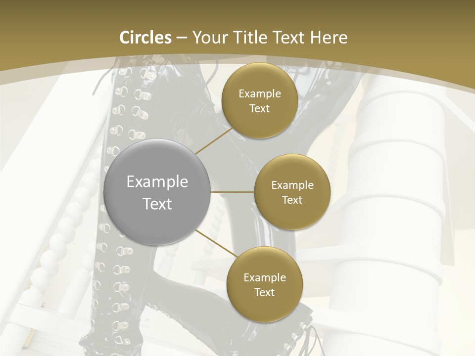 A Woman In A Black Cat Suit Is Posing On A Pole PowerPoint Template