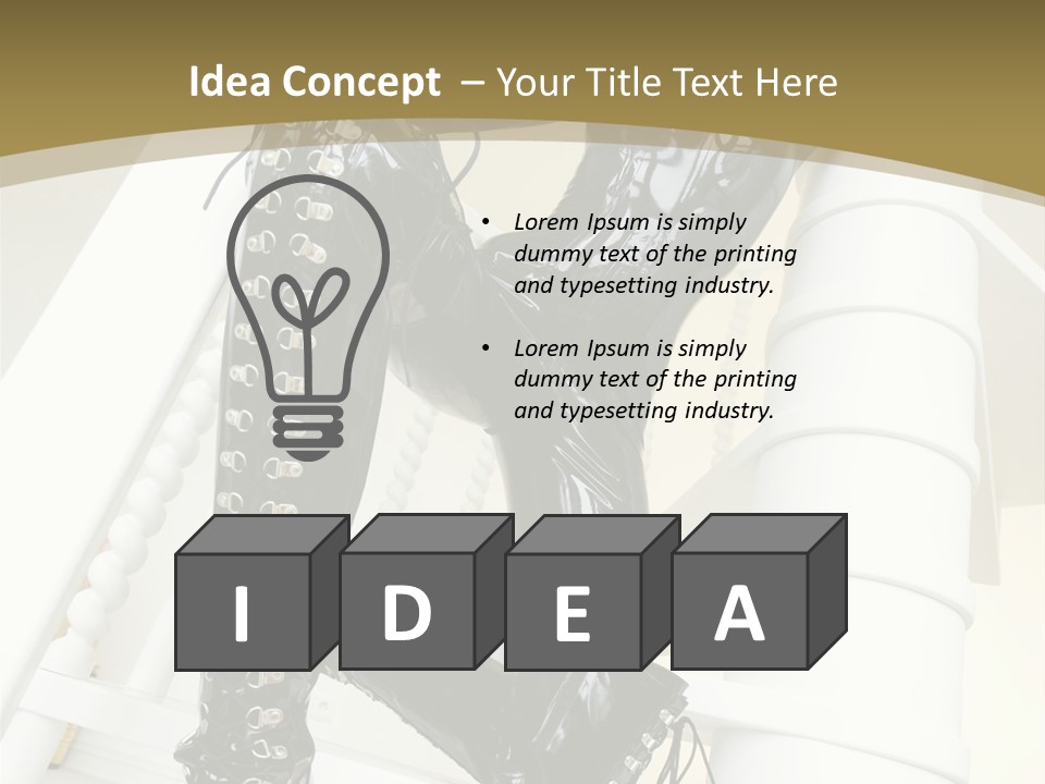 A Woman In A Black Cat Suit Is Posing On A Pole PowerPoint Template