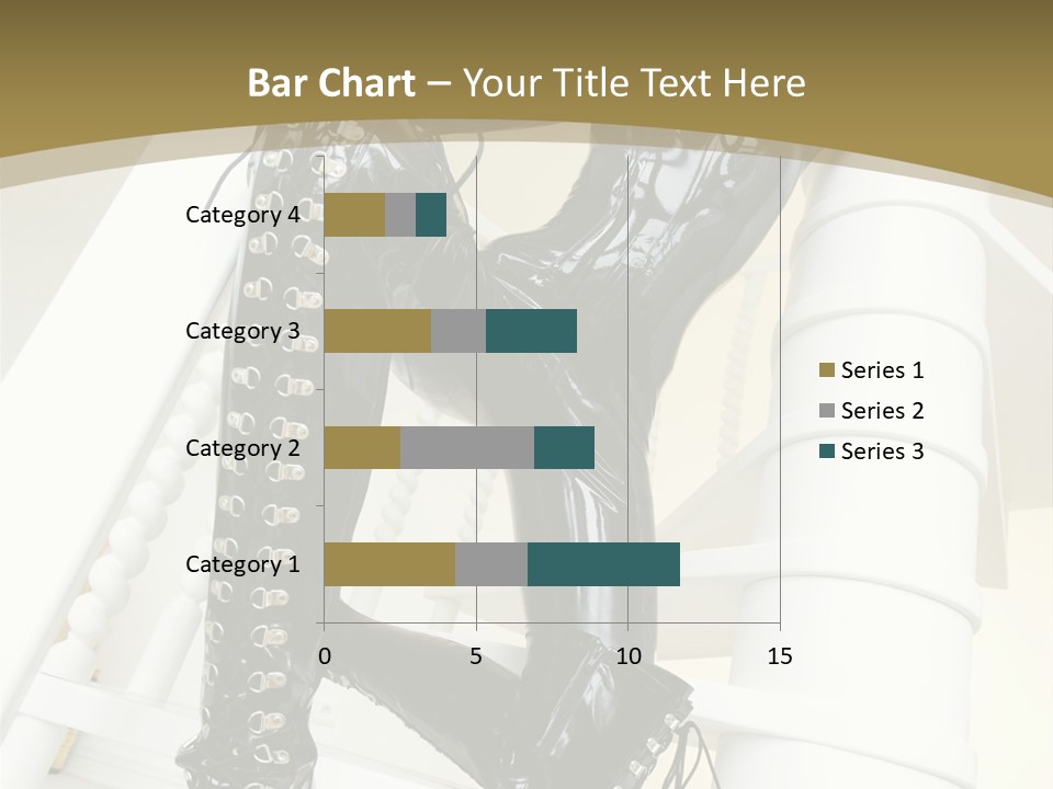 A Woman In A Black Cat Suit Is Posing On A Pole PowerPoint Template