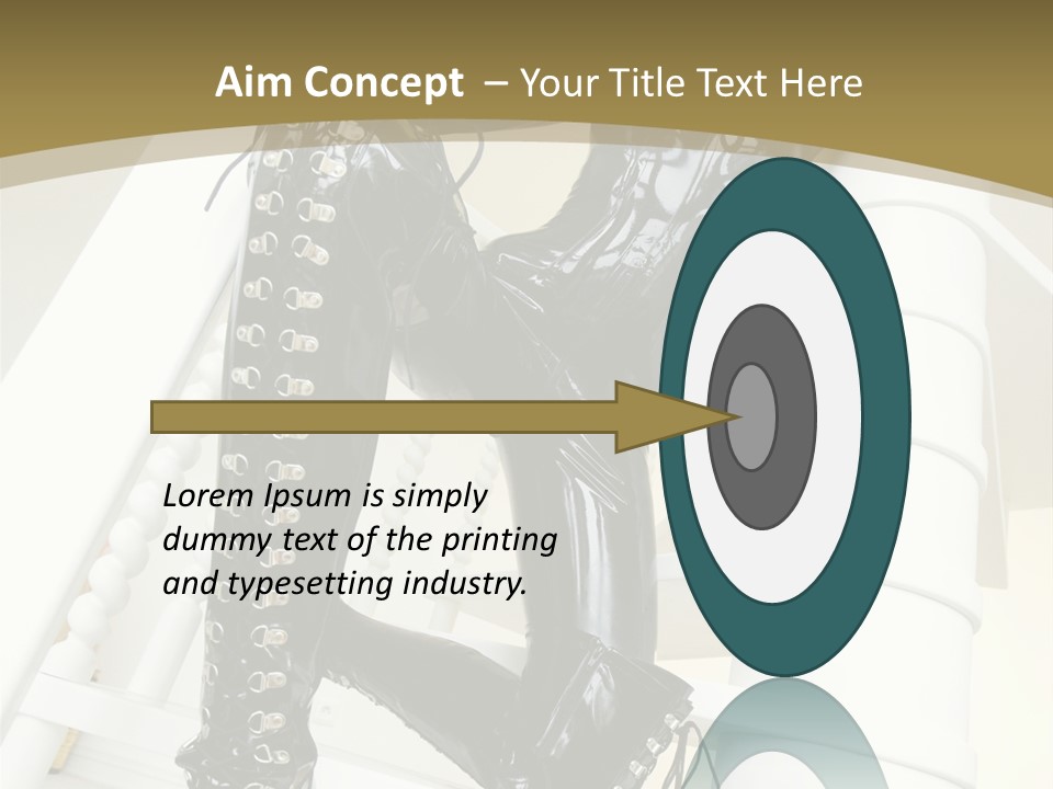 A Woman In A Black Cat Suit Is Posing On A Pole PowerPoint Template