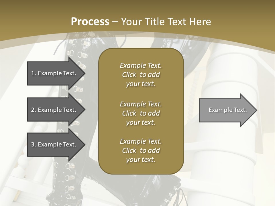 A Woman In A Black Cat Suit Is Posing On A Pole PowerPoint Template