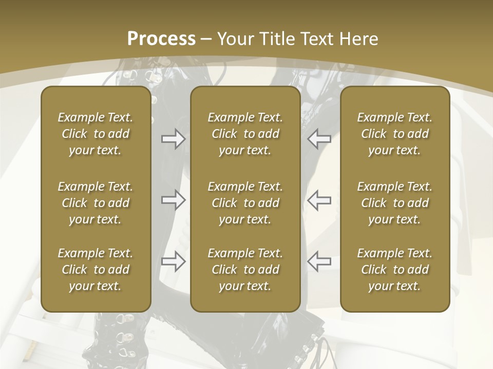 A Woman In A Black Cat Suit Is Posing On A Pole PowerPoint Template