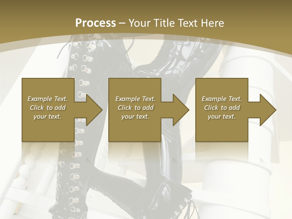 A Woman In A Black Cat Suit Is Posing On A Pole PowerPoint Template