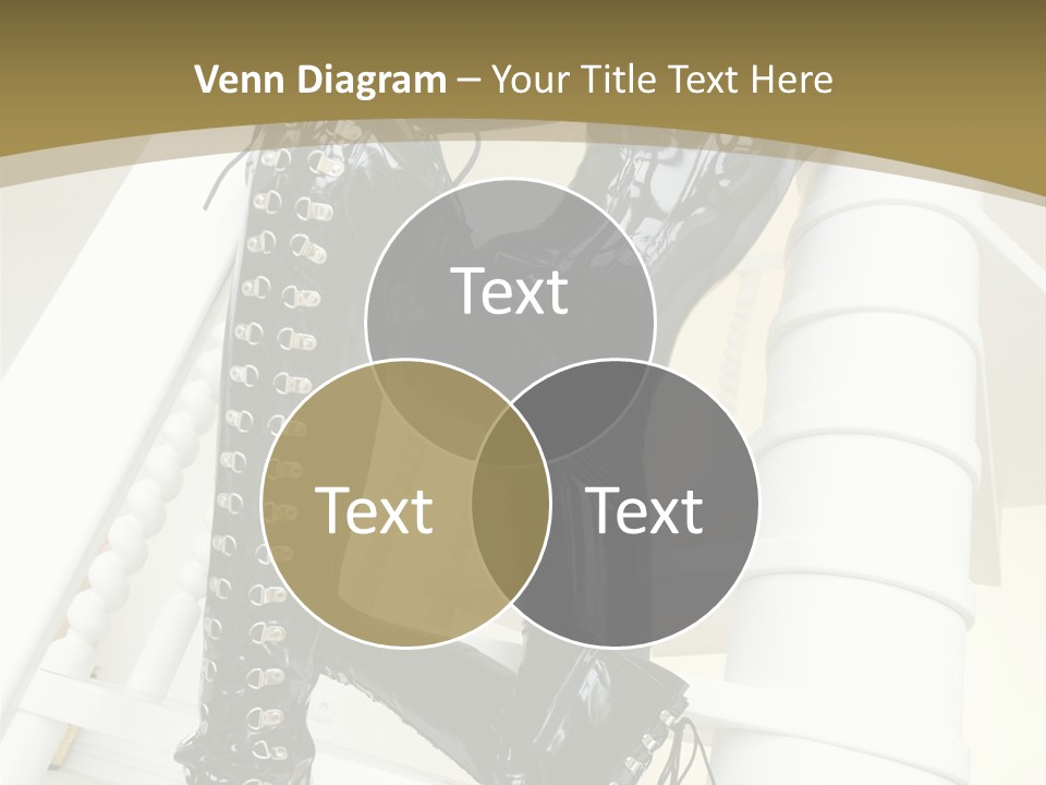 A Woman In A Black Cat Suit Is Posing On A Pole PowerPoint Template