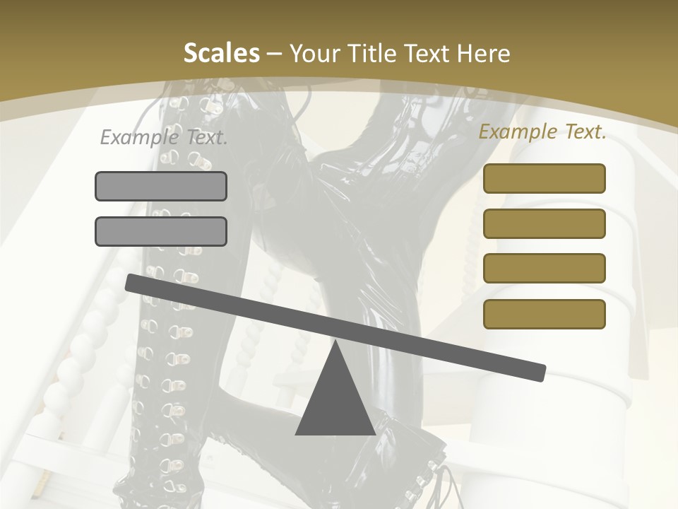 A Woman In A Black Cat Suit Is Posing On A Pole PowerPoint Template