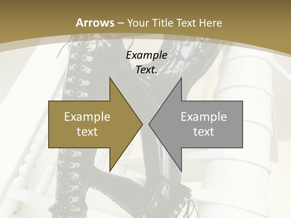 A Woman In A Black Cat Suit Is Posing On A Pole PowerPoint Template