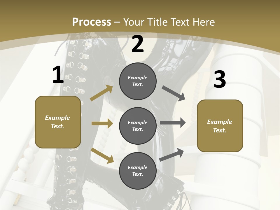 A Woman In A Black Cat Suit Is Posing On A Pole PowerPoint Template