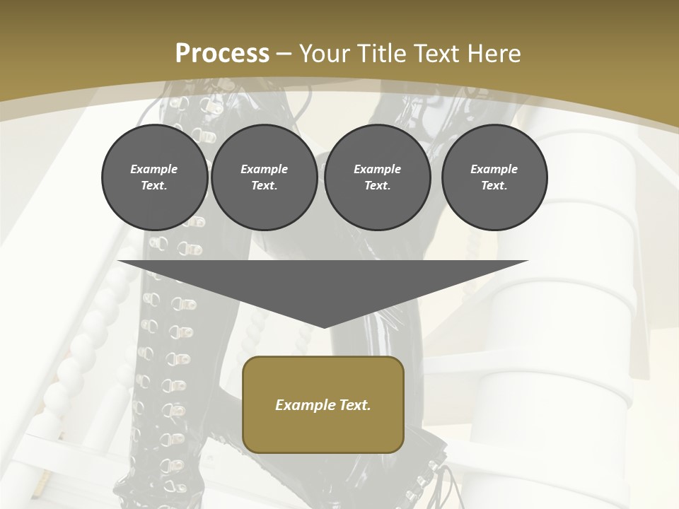 A Woman In A Black Cat Suit Is Posing On A Pole PowerPoint Template