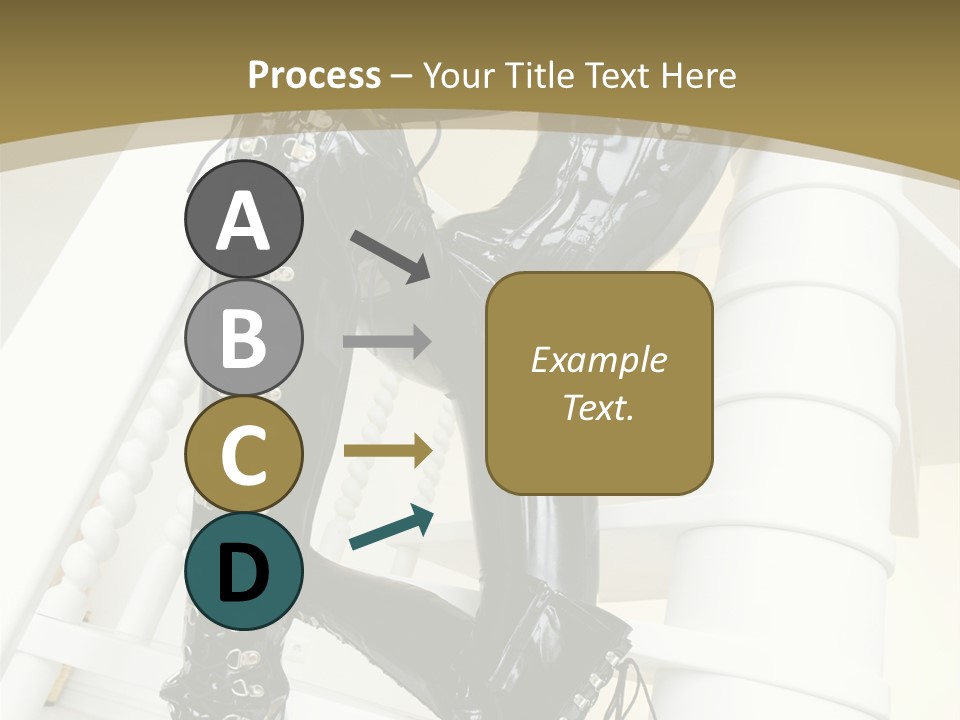 A Woman In A Black Cat Suit Is Posing On A Pole PowerPoint Template