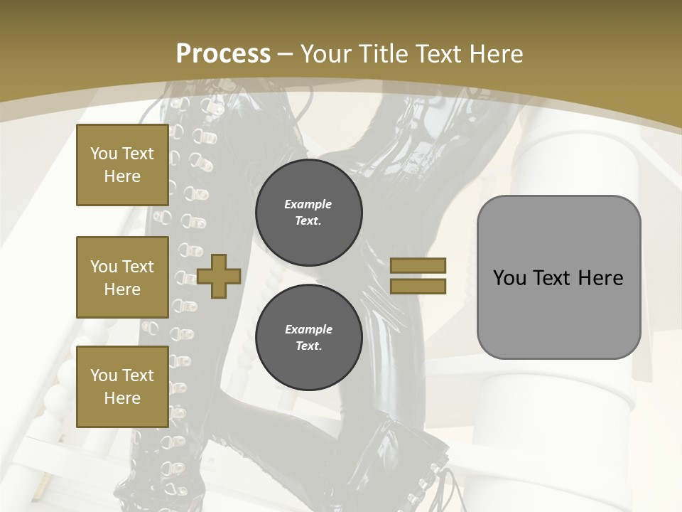 A Woman In A Black Cat Suit Is Posing On A Pole PowerPoint Template