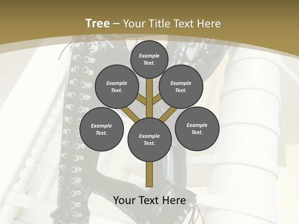 A Woman In A Black Cat Suit Is Posing On A Pole PowerPoint Template