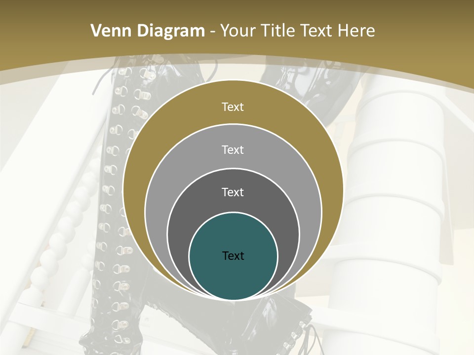 A Woman In A Black Cat Suit Is Posing On A Pole PowerPoint Template