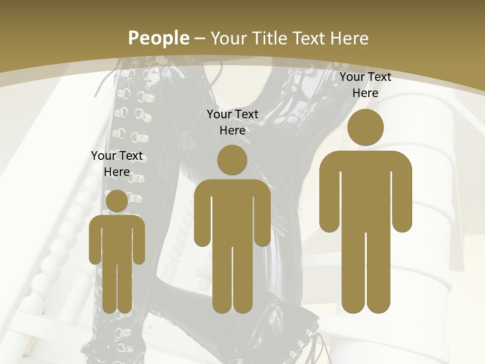 A Woman In A Black Cat Suit Is Posing On A Pole PowerPoint Template