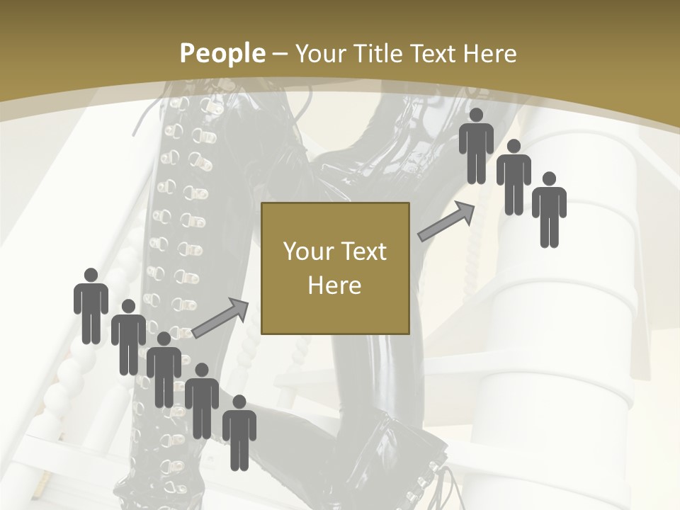 A Woman In A Black Cat Suit Is Posing On A Pole PowerPoint Template