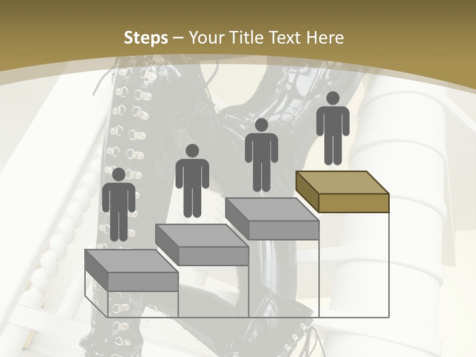 A Woman In A Black Cat Suit Is Posing On A Pole PowerPoint Template