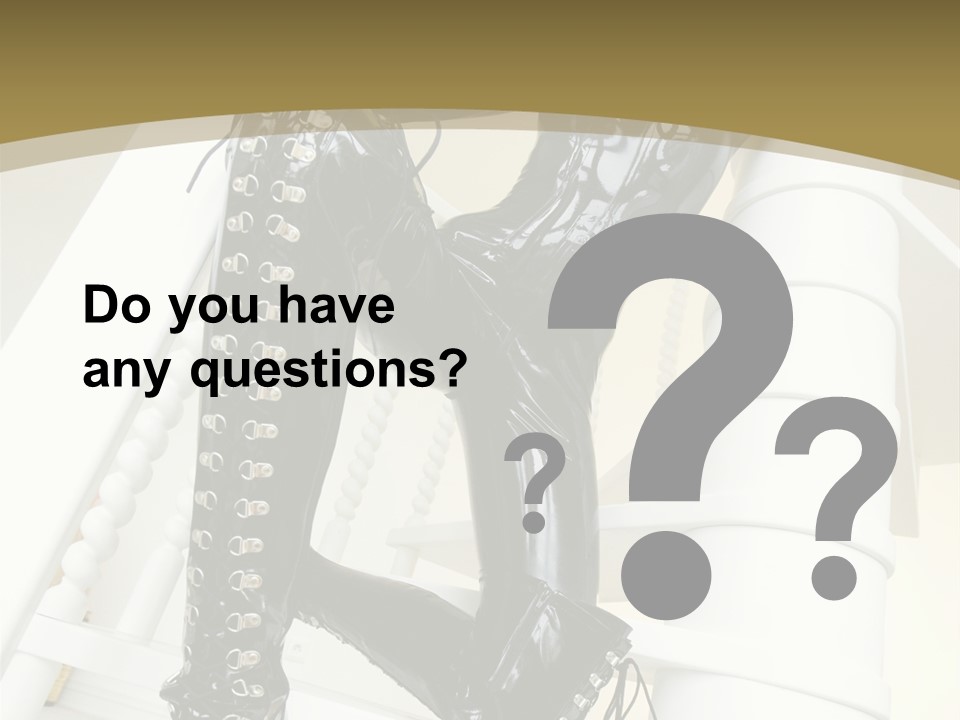 A Woman In A Black Cat Suit Is Posing On A Pole PowerPoint Template