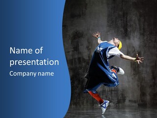 Young Stretching Action PowerPoint Template