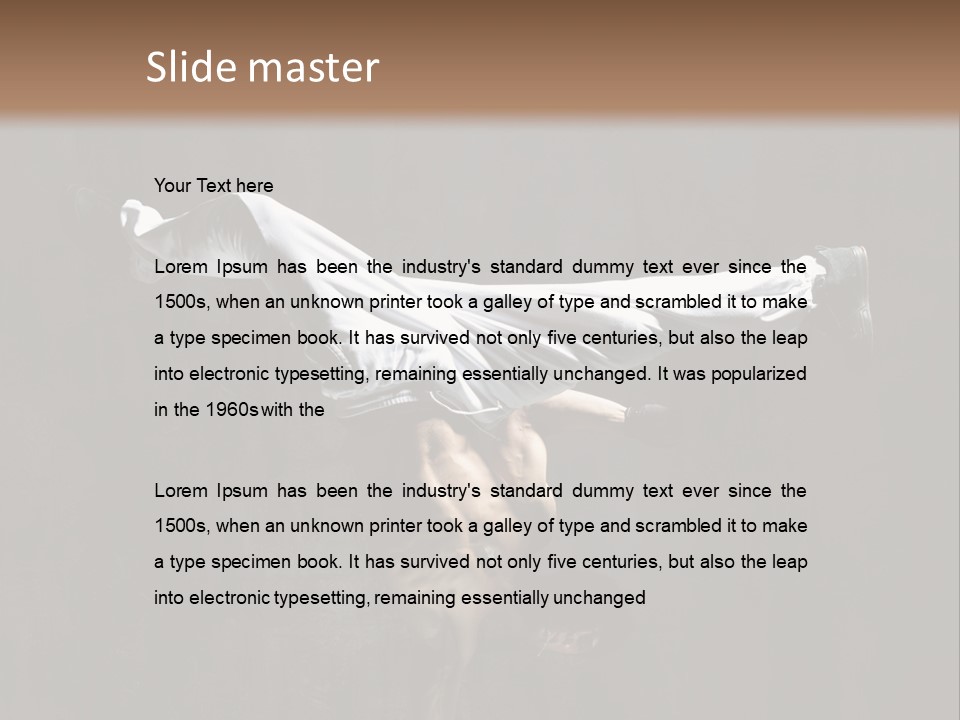 A Man Is Doing A Handstand On The Ground PowerPoint Template