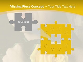 Portrait Young Bandage PowerPoint Template