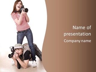 Two Female Take PowerPoint Template