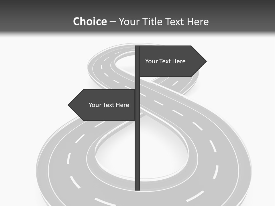 A Black And White Road Powerpoint Presentation PowerPoint Template