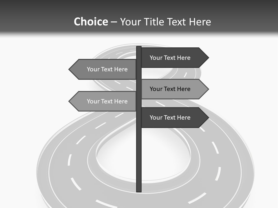 A Black And White Road Powerpoint Presentation PowerPoint Template
