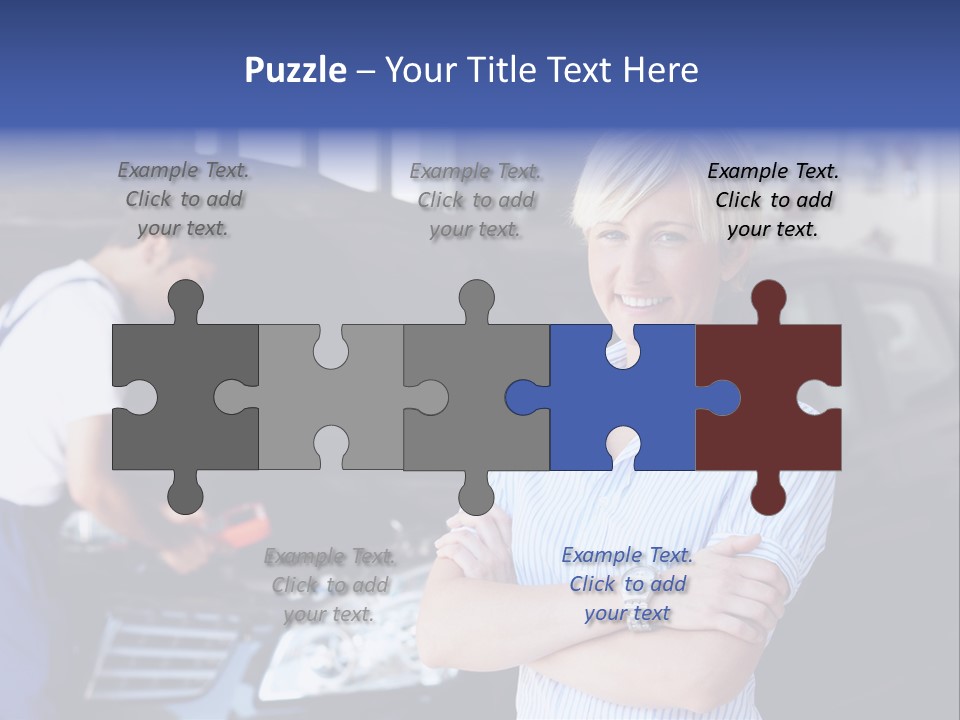 A Woman Standing Next To A Man In Front Of A Car PowerPoint Template