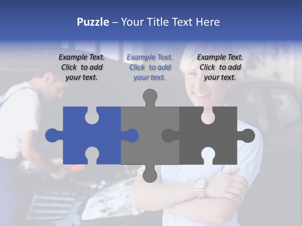 A Woman Standing Next To A Man In Front Of A Car PowerPoint Template