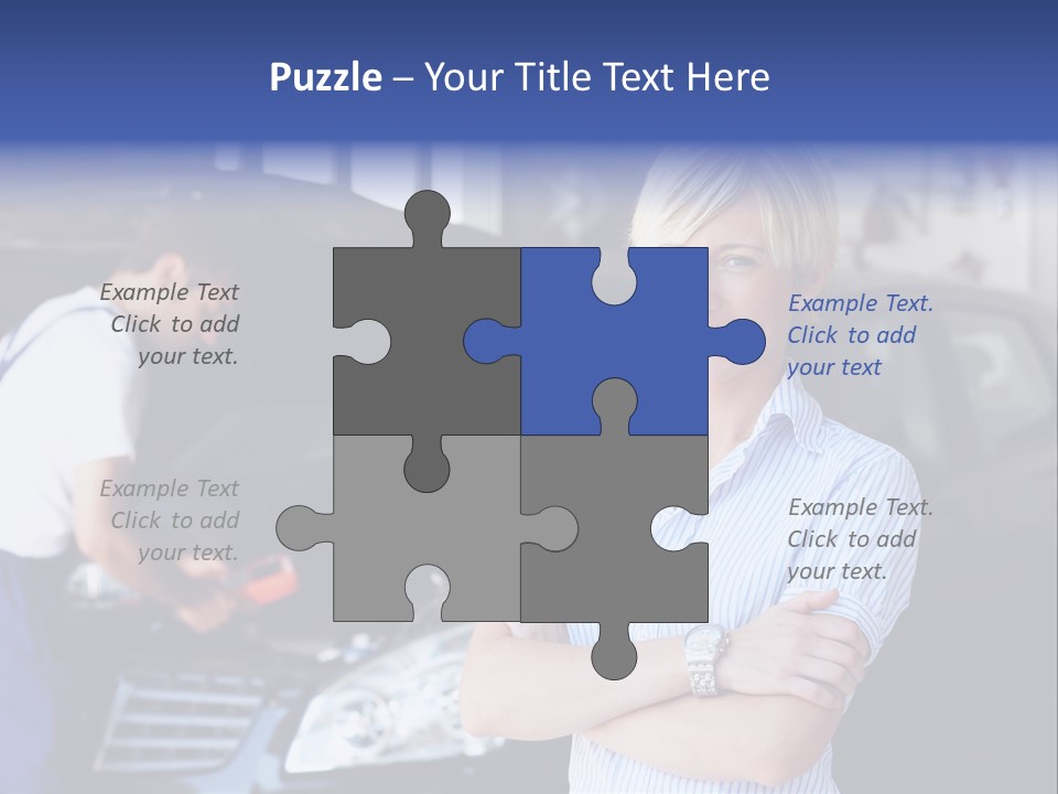 A Woman Standing Next To A Man In Front Of A Car PowerPoint Template