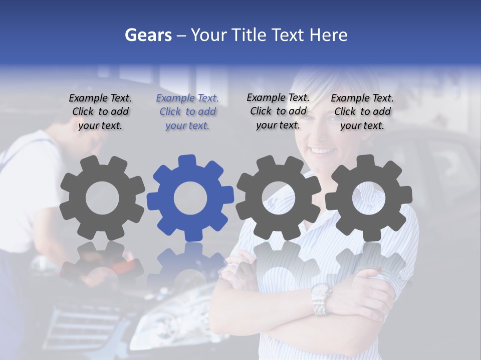 A Woman Standing Next To A Man In Front Of A Car PowerPoint Template