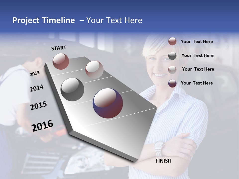A Woman Standing Next To A Man In Front Of A Car PowerPoint Template