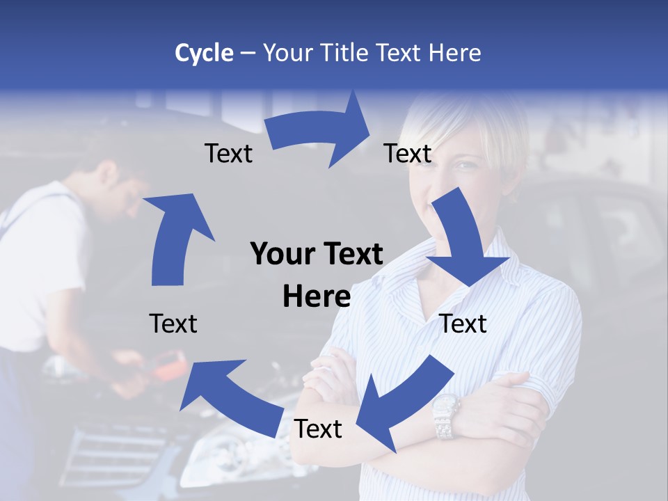 A Woman Standing Next To A Man In Front Of A Car PowerPoint Template