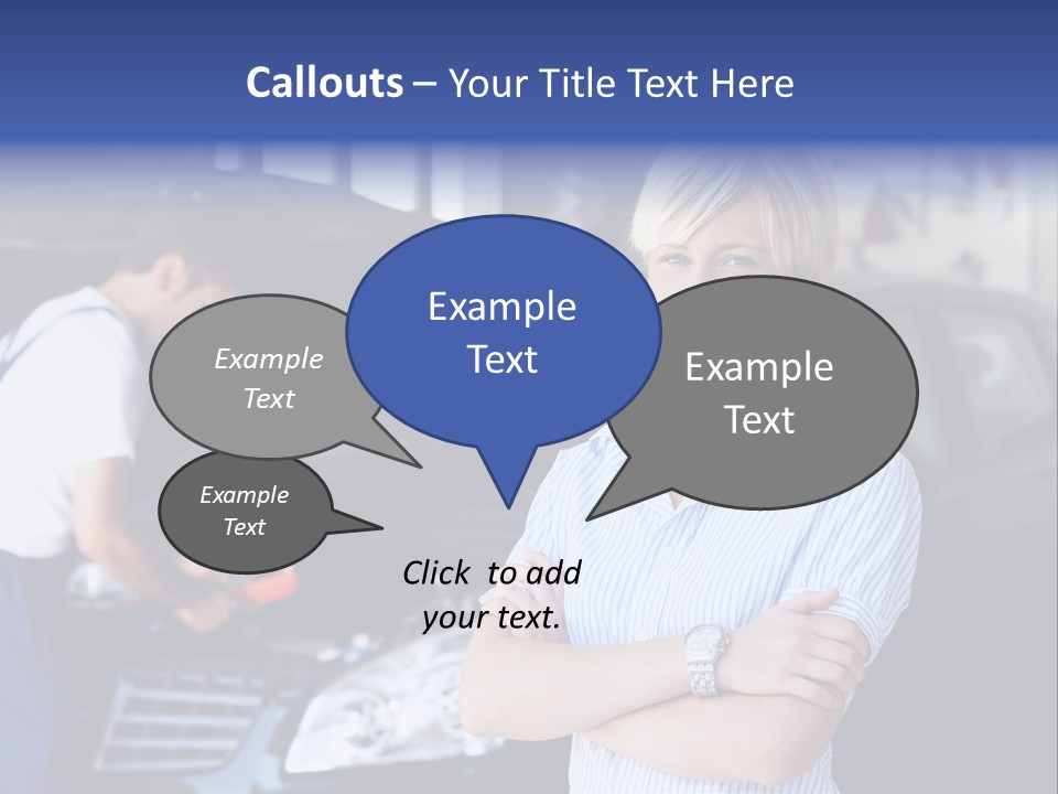 A Woman Standing Next To A Man In Front Of A Car PowerPoint Template