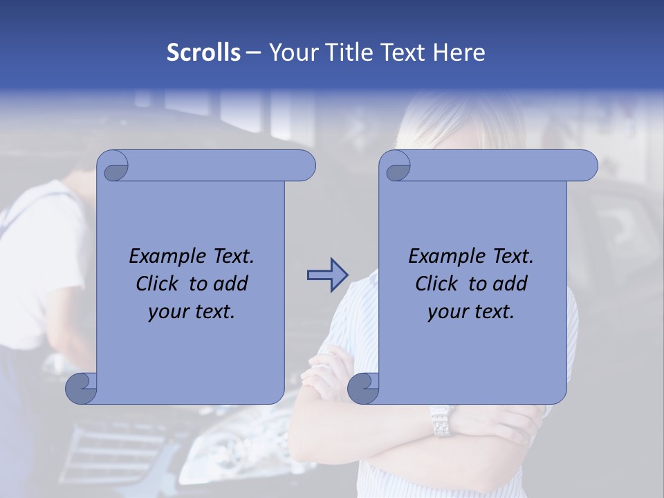 A Woman Standing Next To A Man In Front Of A Car PowerPoint Template