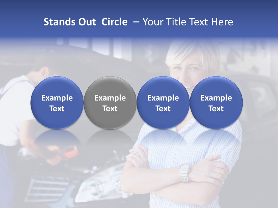A Woman Standing Next To A Man In Front Of A Car PowerPoint Template