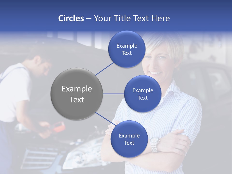 A Woman Standing Next To A Man In Front Of A Car PowerPoint Template