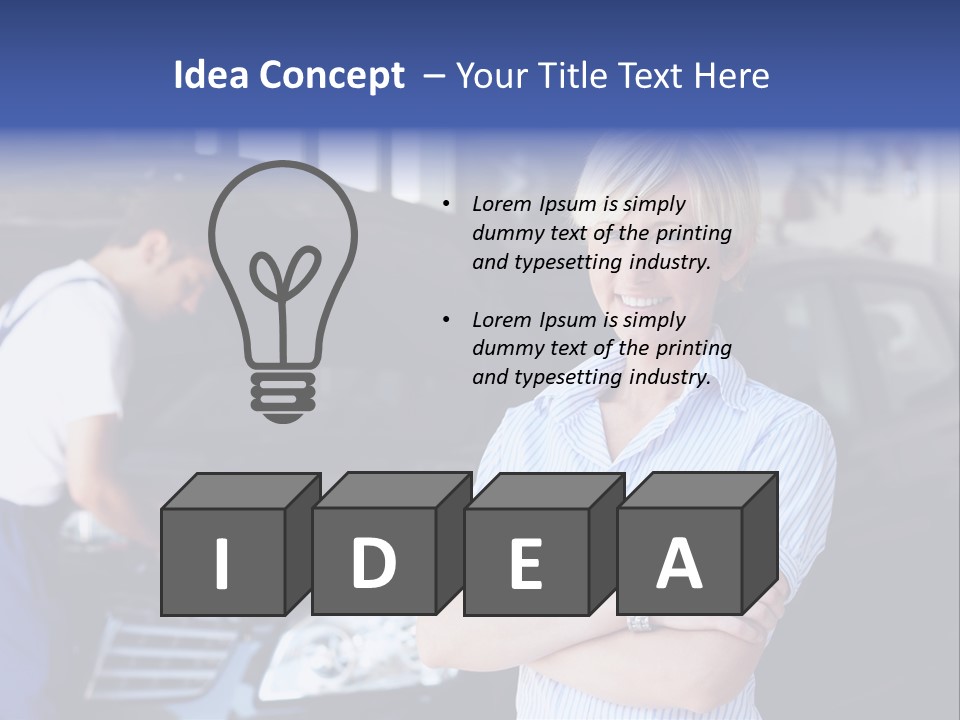 A Woman Standing Next To A Man In Front Of A Car PowerPoint Template